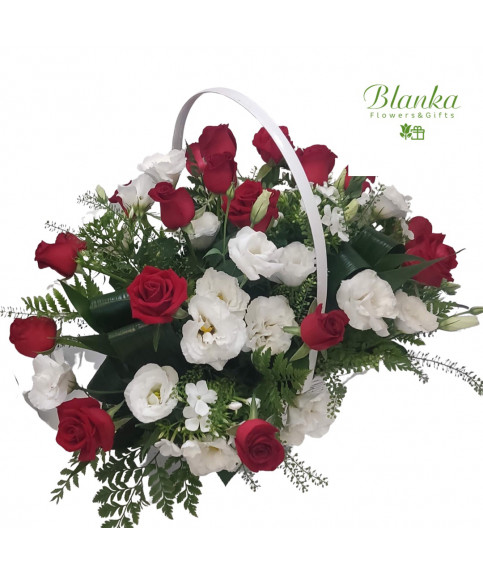 Basket Roses And Eustome