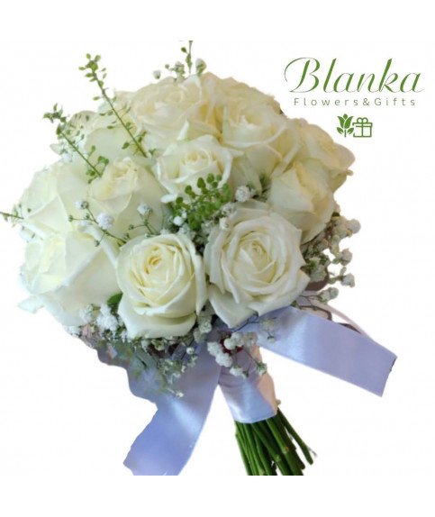 Wedding bouquet white roses