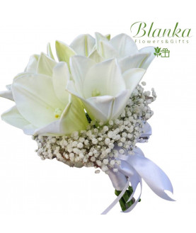 wedding bouquet white lilies